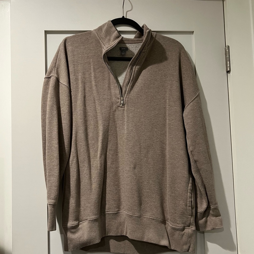 Aerie Tan Quarter-Zip Sweater - Size M